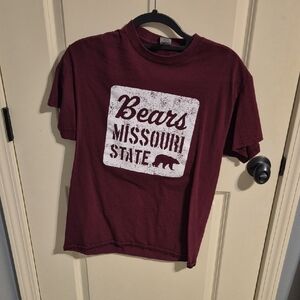 Burgundy Kids Shirt with Missouri State Bears Print